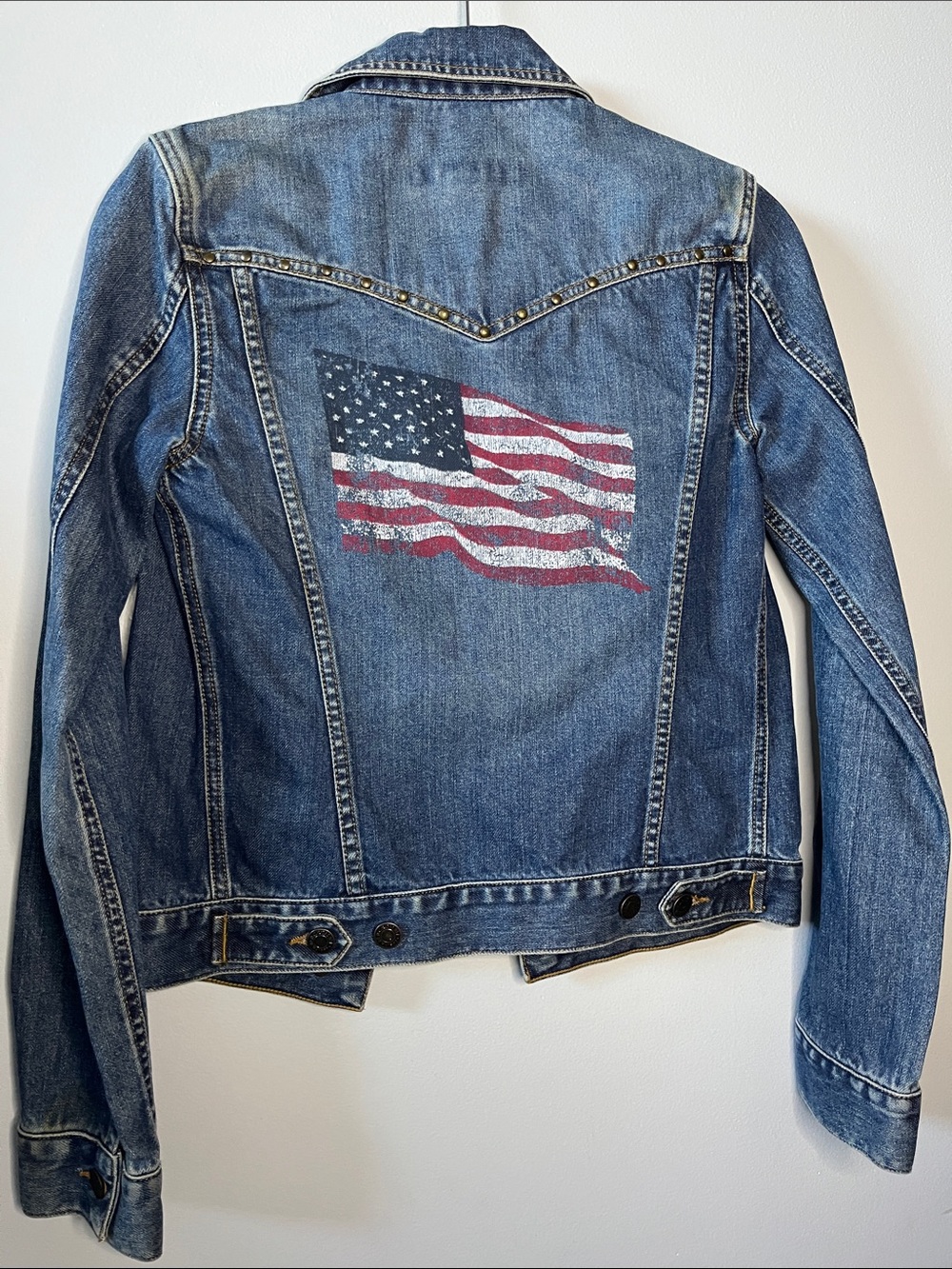 Abercrombie & Fitch American Flag Jean Jacket